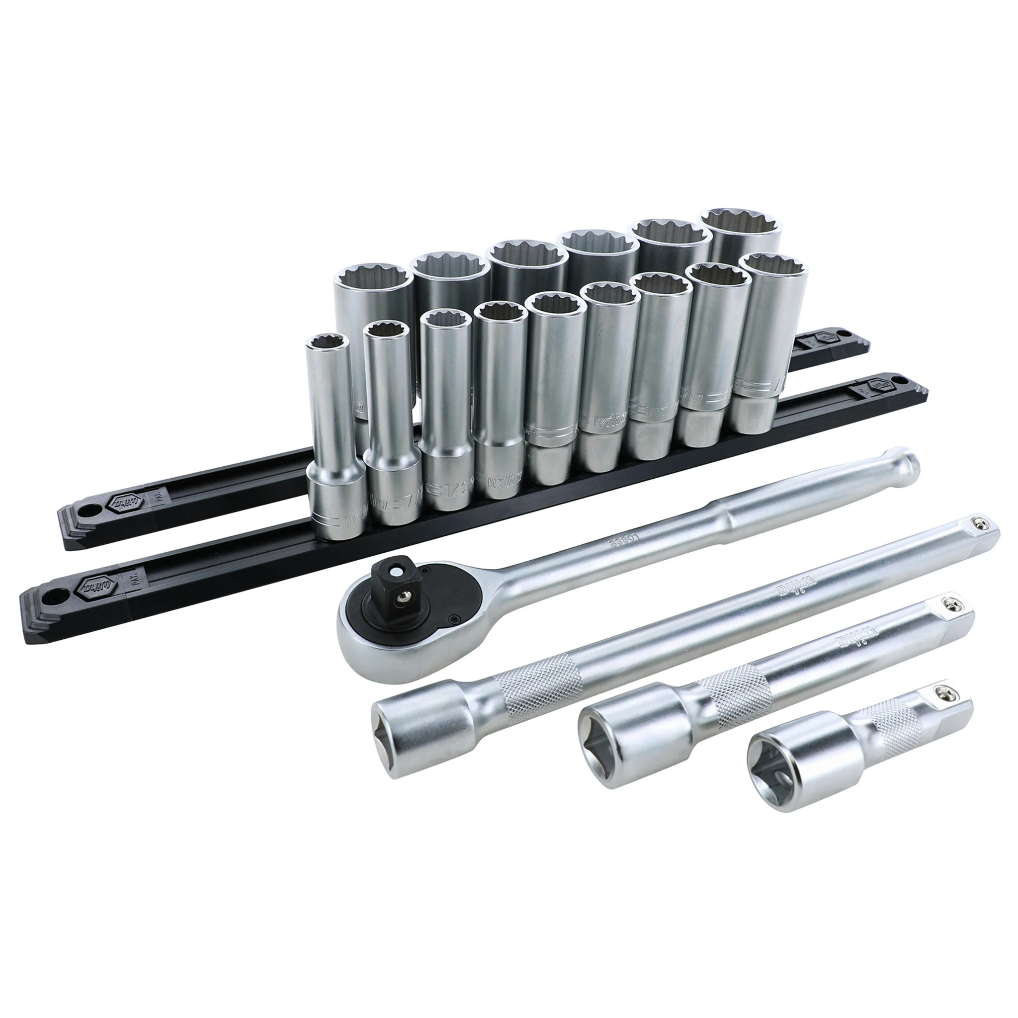 19 Piece 1/2" Drive Deep Socket Set - SAE