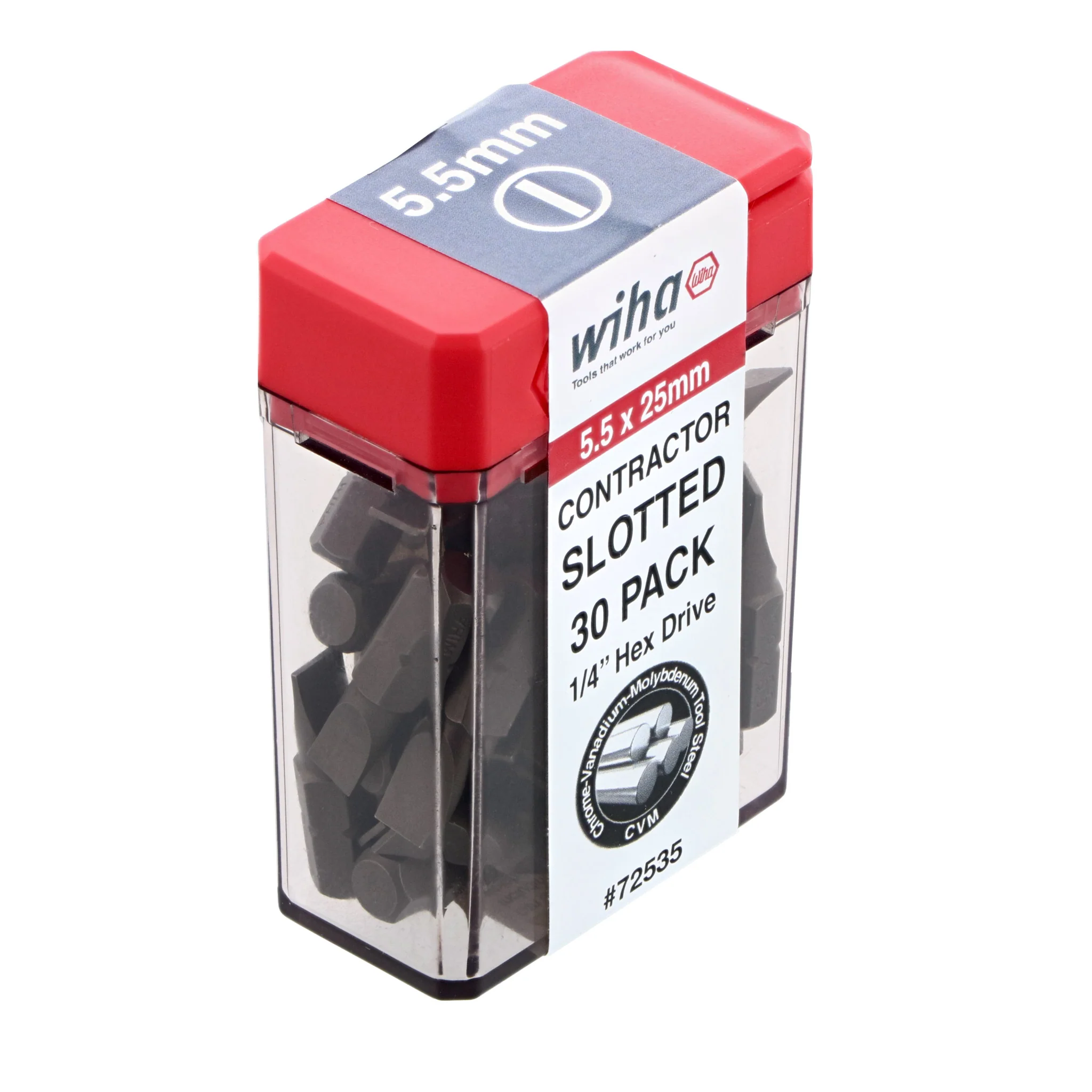 Slotted Contractor Insert Bit 5.5mm x 25mm - 30 Piece - Image 2