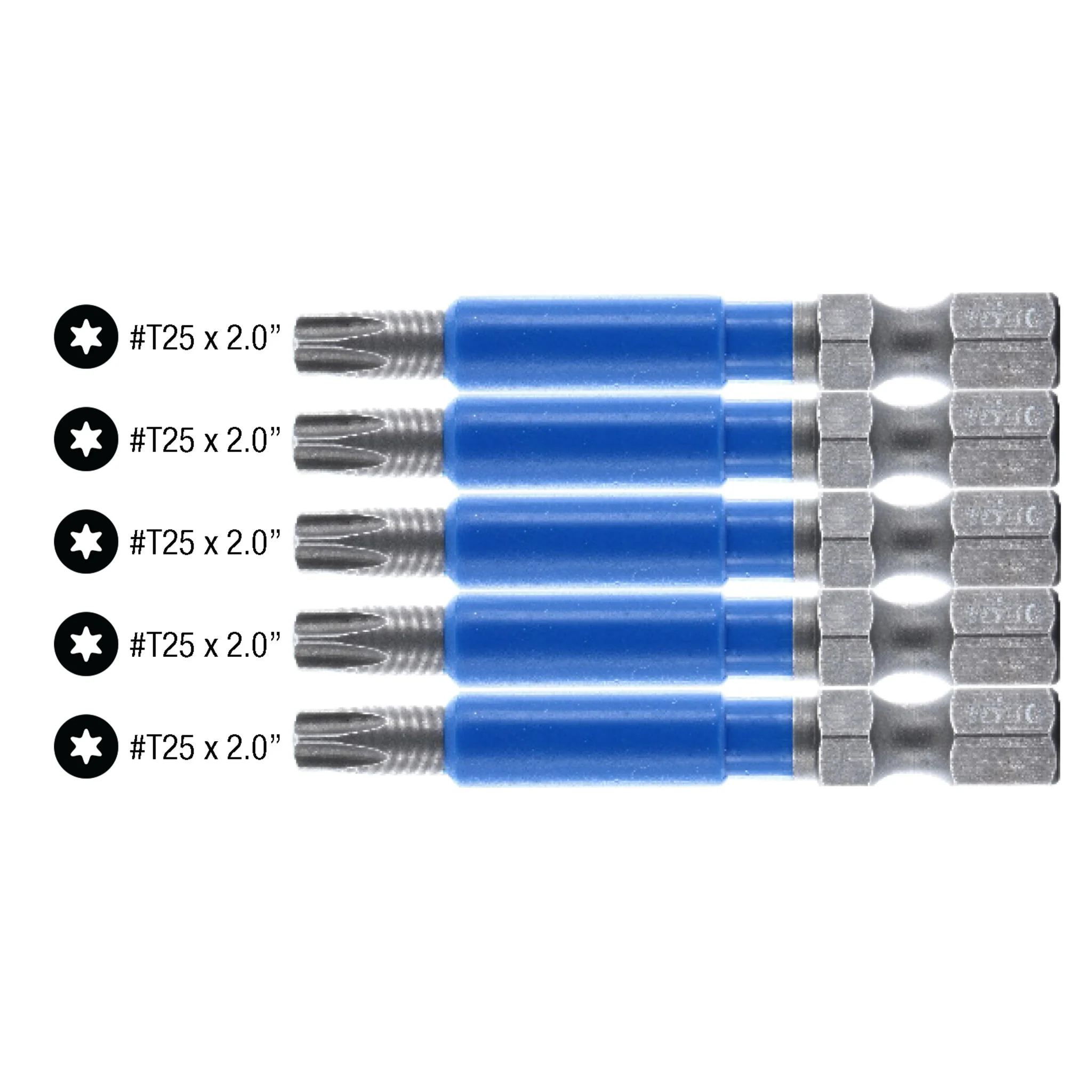 TerminatorBlue Impact Bit Torx T25 - 2 Inch - 5 Pack - Image 2